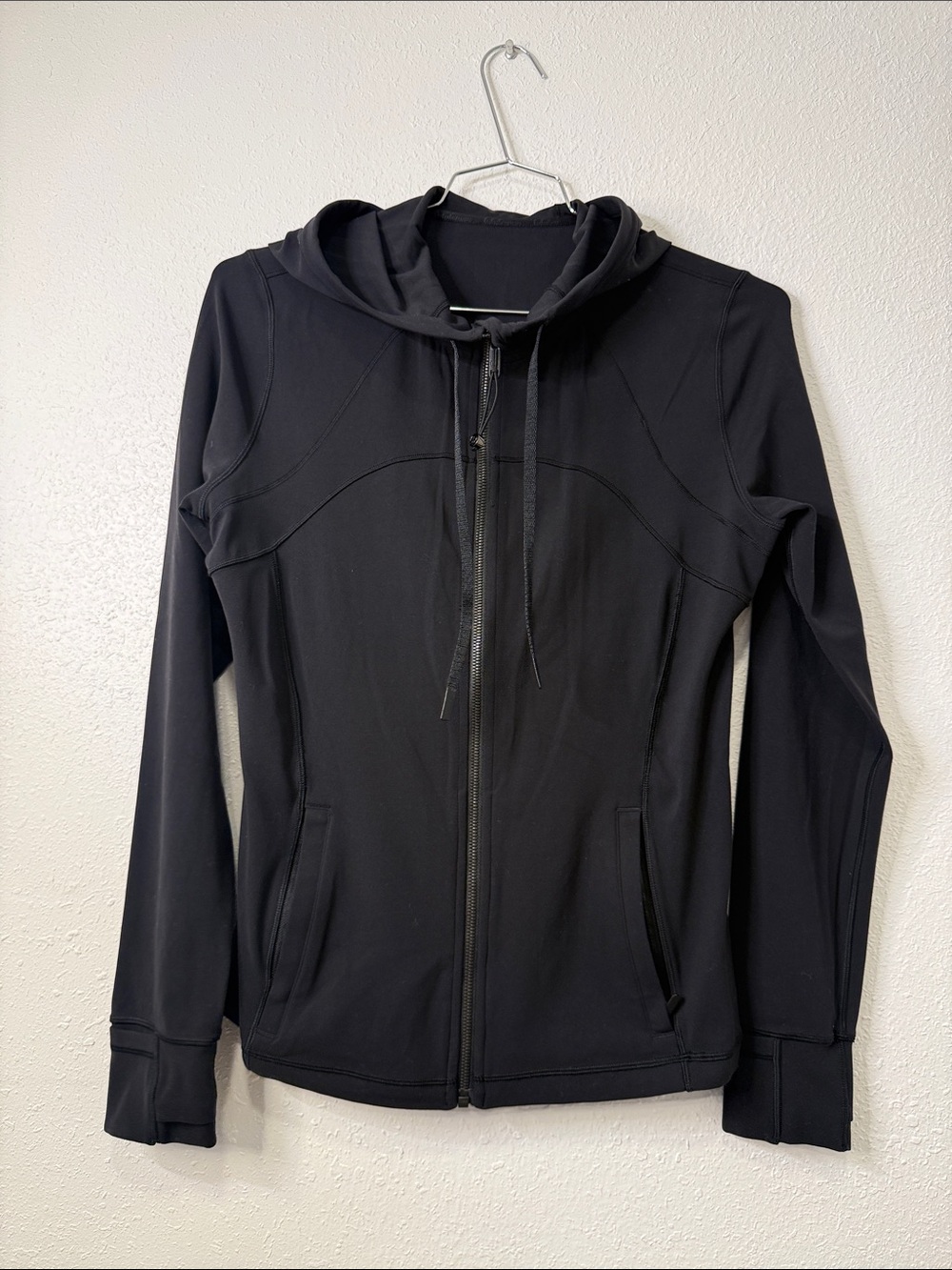 Lululemon Black Zip-Up Hooded Active Jacket size 12